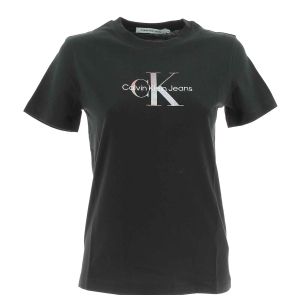 Calvin Klein Donna T Shirt Manica Corta Giro Collo Big Log CK