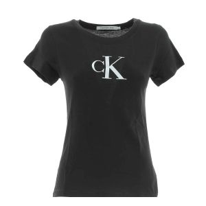 Calvin Klein Donna T Shirt Manica Corta Giro Collo Slim Fit