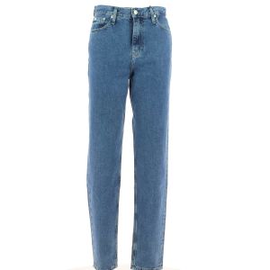 Calvin Klein Donna Pantalone Jeans Mom Blu Stone Wash