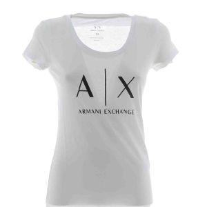 A|X Armani Exchange Donna T Shirt Manica Corta Giro Collo Tinta Unita