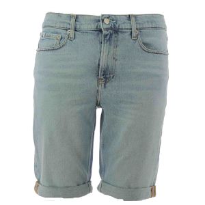 Calvin Klein Uomo Bermuda Jeans Stone Wash Light Blue Slim Short