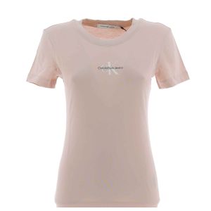 Calvin Klein Donna T Shirt Manica Corta Giro Collo Tinta Unita