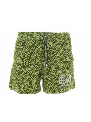 EA7 Emporio Armani Uomo Boxer Mare Con Elastico Verde/Nero