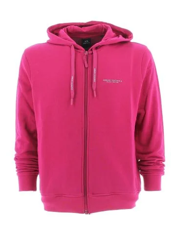A|X Armani Exchange Felpa Leggera Full Zip Cappuccio Tinta Unita Uomo