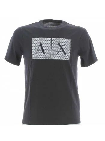 T Shirt Manica Corta A|X Armani Exchange Giro Collo Uomo Tinta Unita con Maxi Logo AX