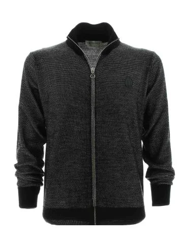 Trussardi Uomo Maglia Lana Full Zip Grigio/Nera