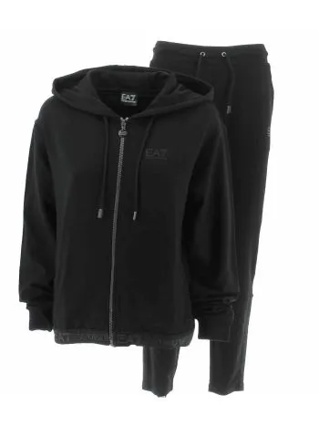 EA7 Emporio Armani Donna Tuta Felpa Full Zip Cappuccio