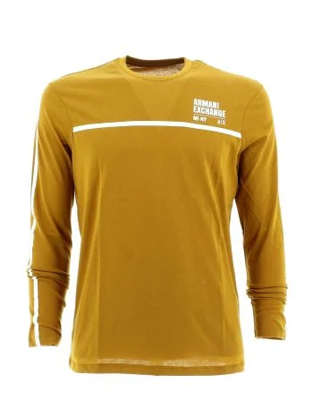 A|X Armani Exchange Uomo T Shirt Manica Lunga Giro Collo Tinta Unita