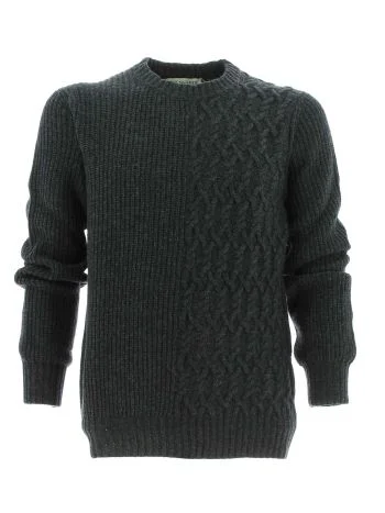 Trussardi Uomo Maglia Lana Giro Collo Tinta Unita Grigio