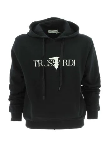 Trussardi Uomo Felpa Con Cappuccio Chiuso Tinta Unita