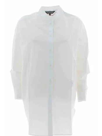 A|X Armani Exchange Donna Camicione Manica Lunga Tinta Unita Bianco
