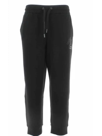 A|X Armani Exchange Donna Pantalone Felpa Garzata Tinta Unita nero