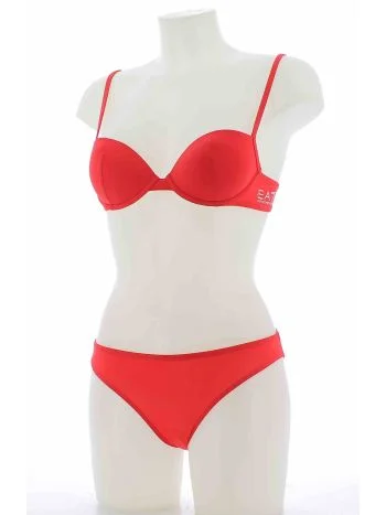 EA7 Emporio Armani Donna Costume Due Pezzi Con Reggiseno a Balconcino Tinta Unita