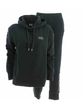 EA7 Emporio Armani Donna Tuta Felpa Garzata Capp Chiuso Tinta Unita