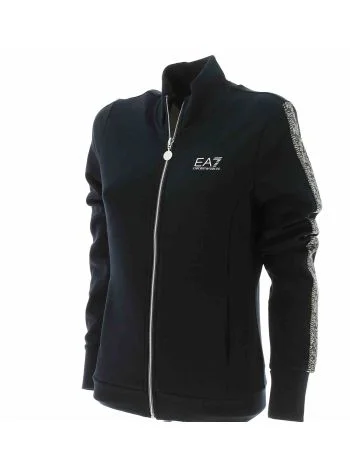 EA7 Emporio Armani Donna Felpa Garzata Full Zip Tinta Unita