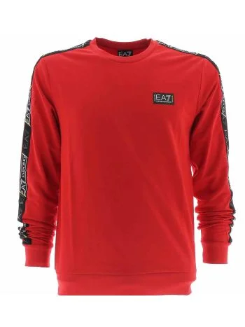 EA7 Emporio Armani Uomo Felpa Garzata Giro Collo Con Tape Logato EA7