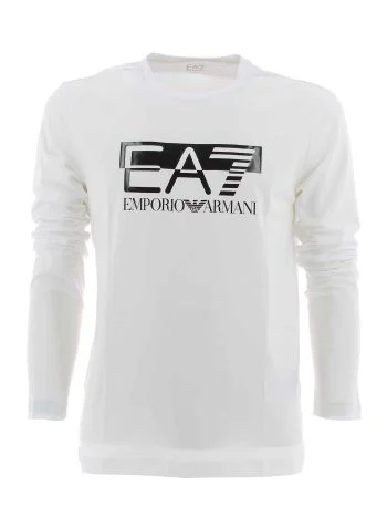 EA7 Emporio Armani Uomo T Shirt Manica Lunga Tinta Unita Grande Logo EA7