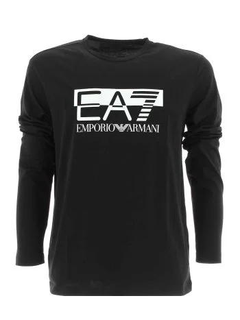 EA7 Emporio Armani Uomo T Shirt Manica Lunga Tinta Unita Grande Logo EA7