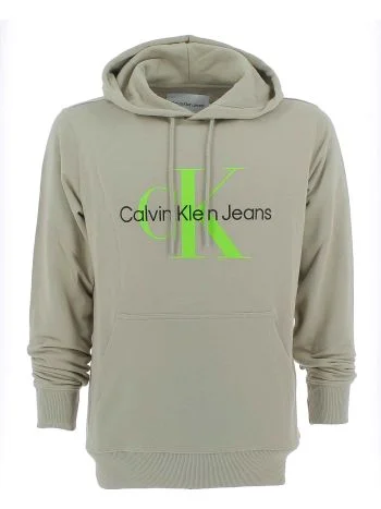 Calvin Klein Uomo Felpa Felpata Cappuccio Chiuso Tinta Unita