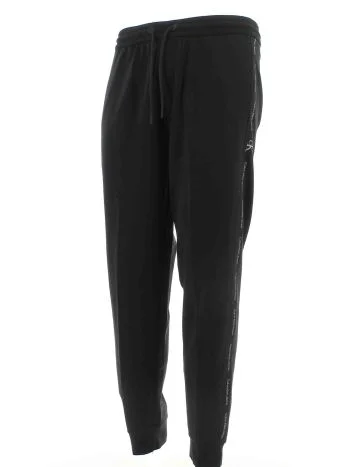Calvin Klein Uomo Pantalone Felpa Garzata Tinta Unita Nero Tape CK