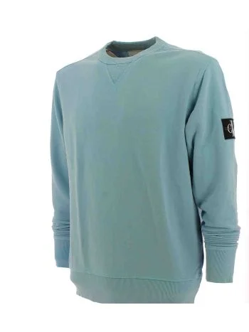 Calvin Klein Uomo Felpa Garzata Giro Collo Tinta Unita