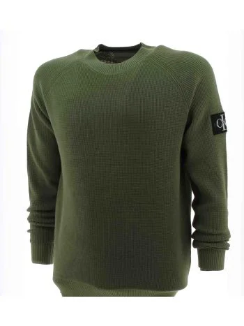 Calvin Klein Uomo Maglia Cotone Giro Collo Tinta Unita