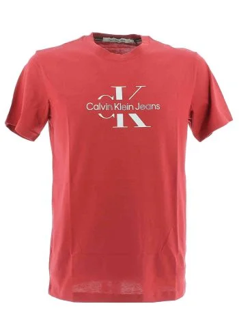 Calvin Klein T Shirt Uomo Manica Corta Giro Collo Big Logo CK