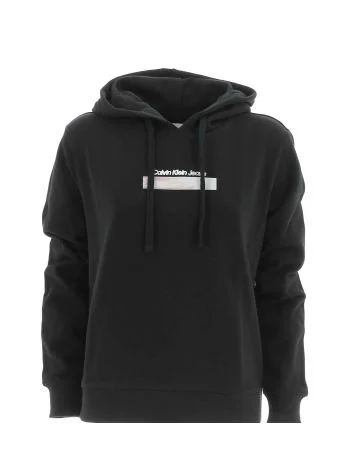 Calvin Klein Donna Felpa Garzata Con Cappuccio Chiuso Tinta Unita