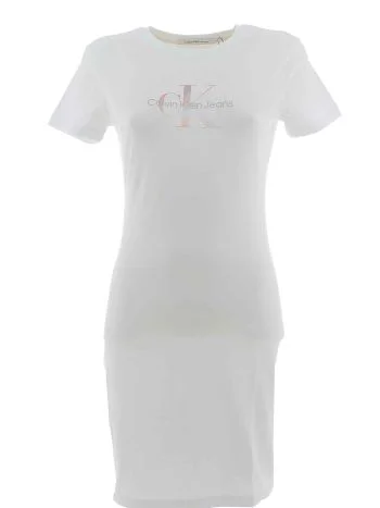 Calvin Klein Donna Abitino Tinta Unita Elasticizzato Big Logo CK