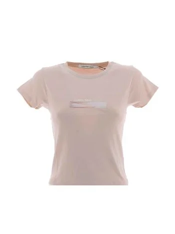 Calvin Klein Jeans Donna T Shirt Crop Manica Corta Giro Collo Slim Fit