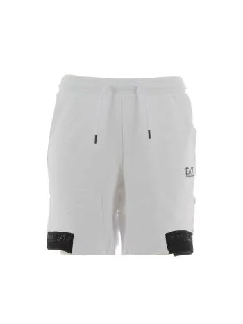 EA7 Emporio Armani Uomo Bermuda Felpa Garzata Tinta Unita Con Tape Logato EA7