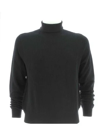 A|X Armani Exchange Maglia Uomo in  Cotone Nera a Collo Alto