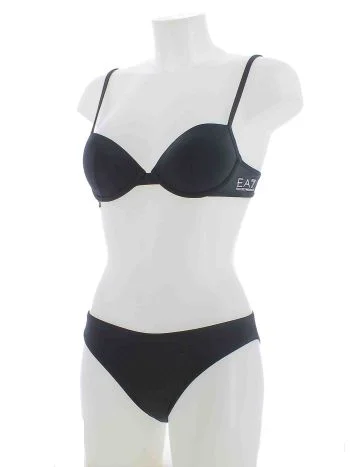 EA7 Emporio Armani Donna Costume Due Pezzi Reggiseno a Balconcino Tinta Unita