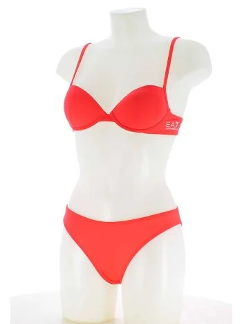 EA7 Emporio Armani Donna Costume Due Pezzi Reggiseno a Balconcino Tinta Unita