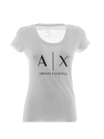 A|X Armani Exchange Donna T Shirt Manica Corta Giro Collo Tinta Unita