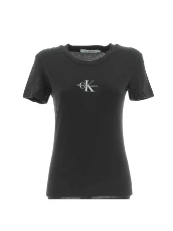 Calvin Klein Jeans T Shirt Donna Manica Corta Giro Collo Tinta Unita