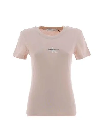 Calvin Klein Jeans T Shirt Donna Manica Corta Giro Collo Tinta Unita