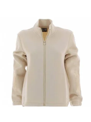 Felpa Donna Garzata Full Zip EA7 Emporio Armani Tinta Unita