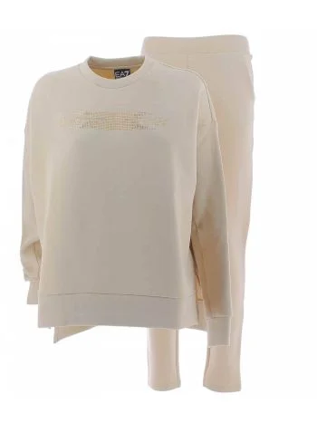 Tuta Donna in Felpa Garzata Girocollo EA7 Emporio Armani Tinta Unita