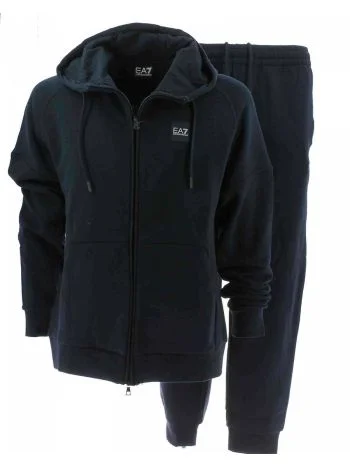 Tuta Felpa Full Zip Cappuccio EA7 Emporio Armani Uomo Felpata