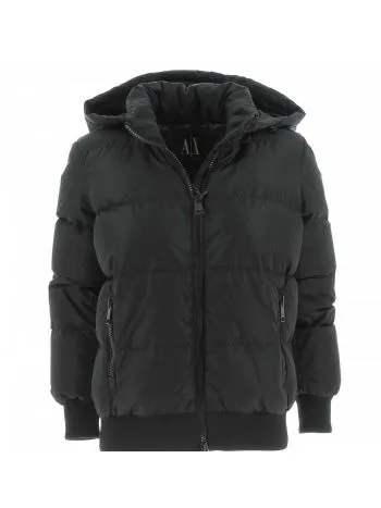 Giacca in Piuma A|X Armani Exchange con Cappuccio Donna Nera