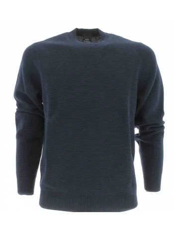Pullover Cotone GirocolloA|X Armani Exchange Uomo Millerighe Tinta Unita