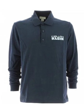 Calvin Klein Uomo Polo Jersey Manica Lunga Tinta Unita