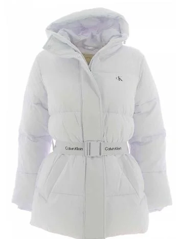 Giacca Parka con Cappuccio Full Zip Belted Midweight Puffer Calvin Klein Donna