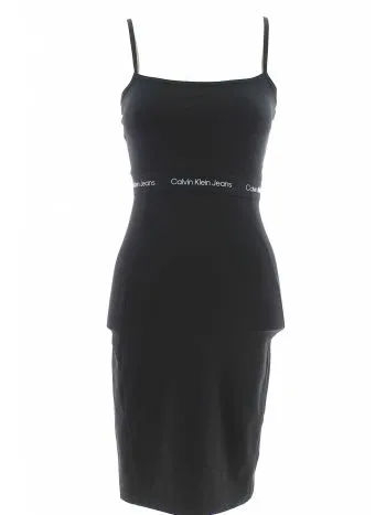 Abitino Elasticizzato Calvin Klein Donna con Spalline e Tape Logato CK