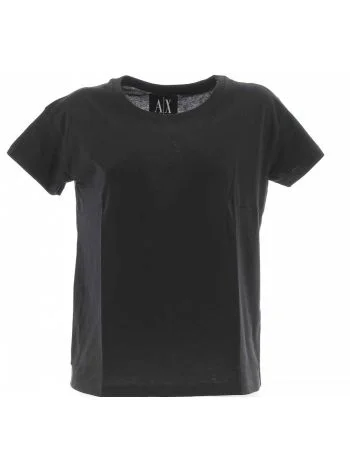 T Shirt Manica Corta Girocollo A|X Armani Exchange Donna con Logo AX in Strass