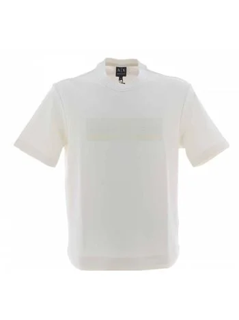 T Shirt Manica Corta Girocollo A|X Armani Exchange Uomo con Logo AX Gommato
