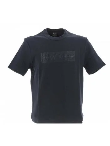 T Shirt Manica Corta Girocollo A|X Armani Exchange Uomo con Logo AX Gommato