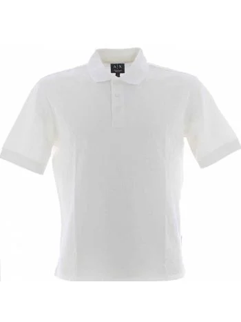 Polo Manica Corta A|X Armani Exchange Uomo con Tessuto Logato AX Tinta Unita