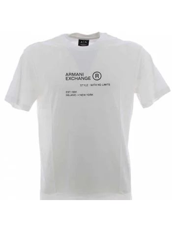 T Shirt Manica Corta Girocollo A|X Armani Exchange Uomo Regular Fit Bianca